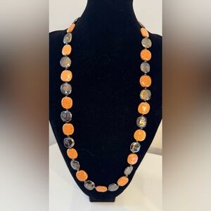 Ceramic Flat Bead Statement Necklace